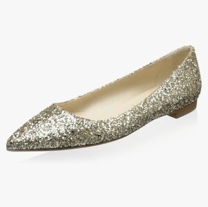 Women's Butter london Gold Glitter Pointed Toe Flats Size 38
